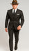 2 Buttons Black And Bold Chalk Gangster White Stripe Vested Big 1920 1930 Suit Flat Front Pants