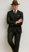 2 Buttons Black And Bold Chalk Gangster White Stripe Vested Big 1920 1930 Suit Flat Front Pants