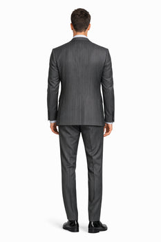 2 Buttons With Vest 3 Pieces Medium Grey PinStripe - Image 2