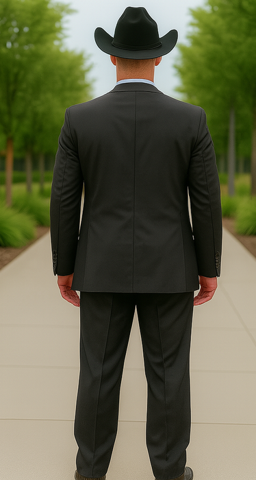 2 PC 2 Buttons Suit Luxurious Poly Rayon Charcoal Cheap Priced Business Suit Clearance Sale