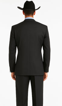 2 PC 2 Buttons Suit Luxurious Poly Rayon Charcoal Cheap Priced Business Suit Clearance Sale - Image 2