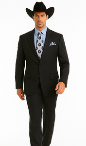 2 PC 2 Buttons Suit Luxurious Poly Rayon Charcoal Cheap Priced Business Suit Clearance Sale