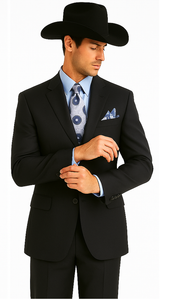 2 PC 2 Buttons Suit Luxurious Poly Rayon Charcoal Cheap Priced Business Suit Clearance Sale