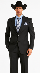 2 PC 2 Buttons Suit Luxurious Poly Rayon Charcoal Cheap Priced Business Suit Clearance Sale