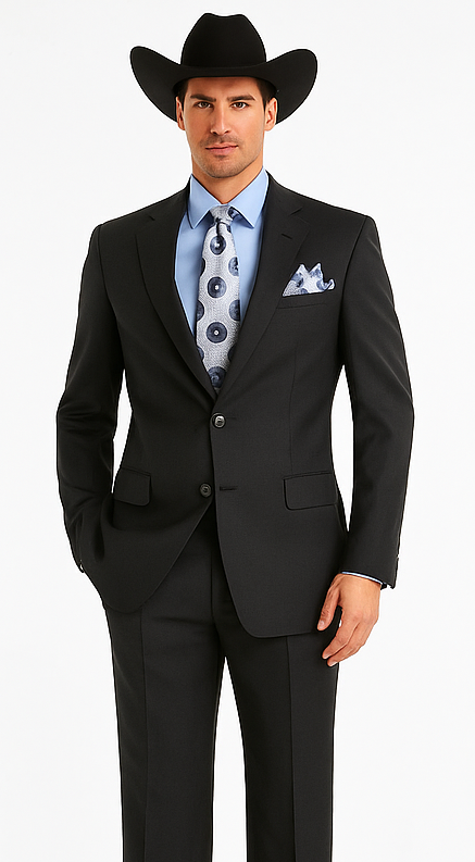 2 PC 2 Buttons Suit Luxurious Poly Rayon Charcoal Cheap Priced Business Suit Clearance Sale