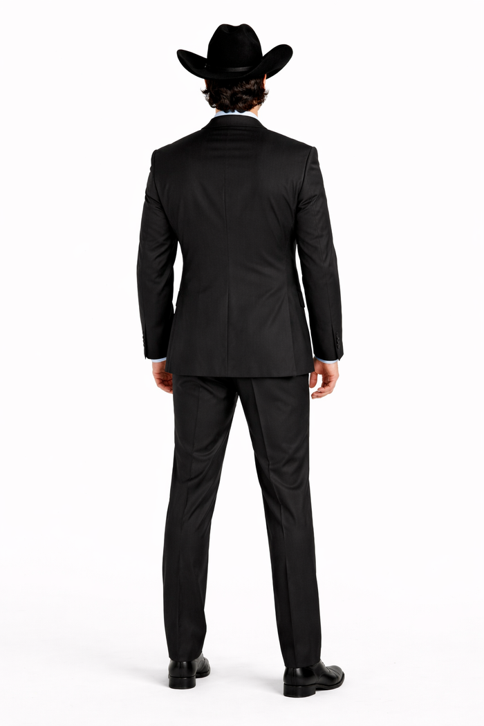 2 PC 2 Buttons Suit Luxurious Poly Rayon Charcoal Cheap Priced Business Suit Clearance Sale