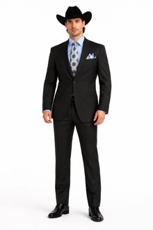 2 PC 2 Buttons Suit Luxurious Poly Rayon Charcoal Cheap Priced Business Suit Clearance Sale