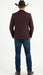Men’s Burgundy Western  Blazer Jacket, Textured Cowboy Style Sport Coat for  - Tweed Herringbone Maroon Color