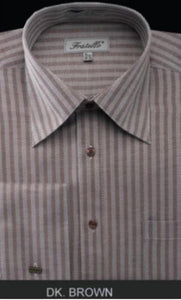 20 Inch Neck Dress Shirts In Dark Brown