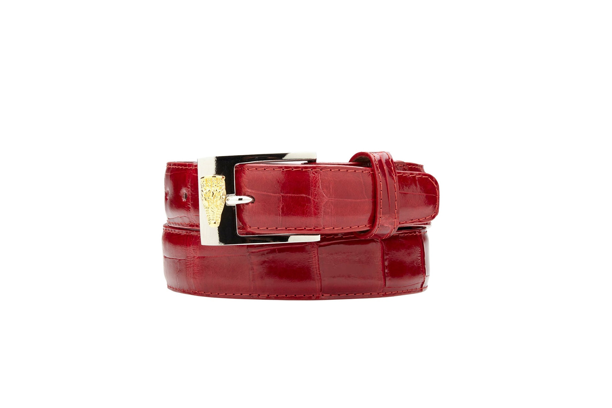 Belvedere Alligator Belt in Antique Red Luxury Shoe