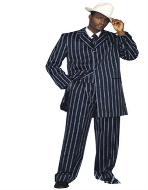 2020 New Formal Style Men's Dark Navy Blue High Fashion Bold Pronounce White Pi Suit