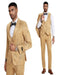 2025 Floral Mens 3PC Suit w/ Double Breasted Vest by Tazzio, Golden
