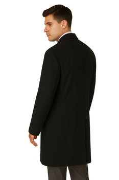 Men's Heavy Wool Overcoat – Classic Full Length Winter Topcoat - Image 3