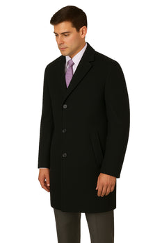 Men's Heavy Wool Overcoat – Classic Full Length Winter Topcoat - Image 5