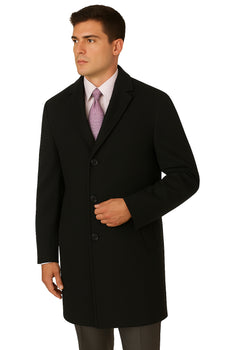 Men's Heavy Wool Overcoat – Classic Full Length Winter Topcoat - Image 4