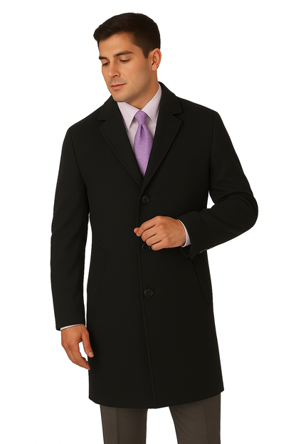 Men's Heavy Wool Overcoat – Classic Full Length Winter Topcoat - Image 8