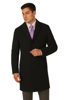 Men's Heavy Wool Overcoat – Classic Full Length Winter Topcoat - Image 8