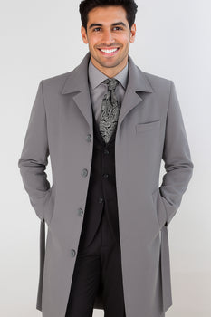 Men's Full Length Overcoat – Classic Winter Long Top Coat