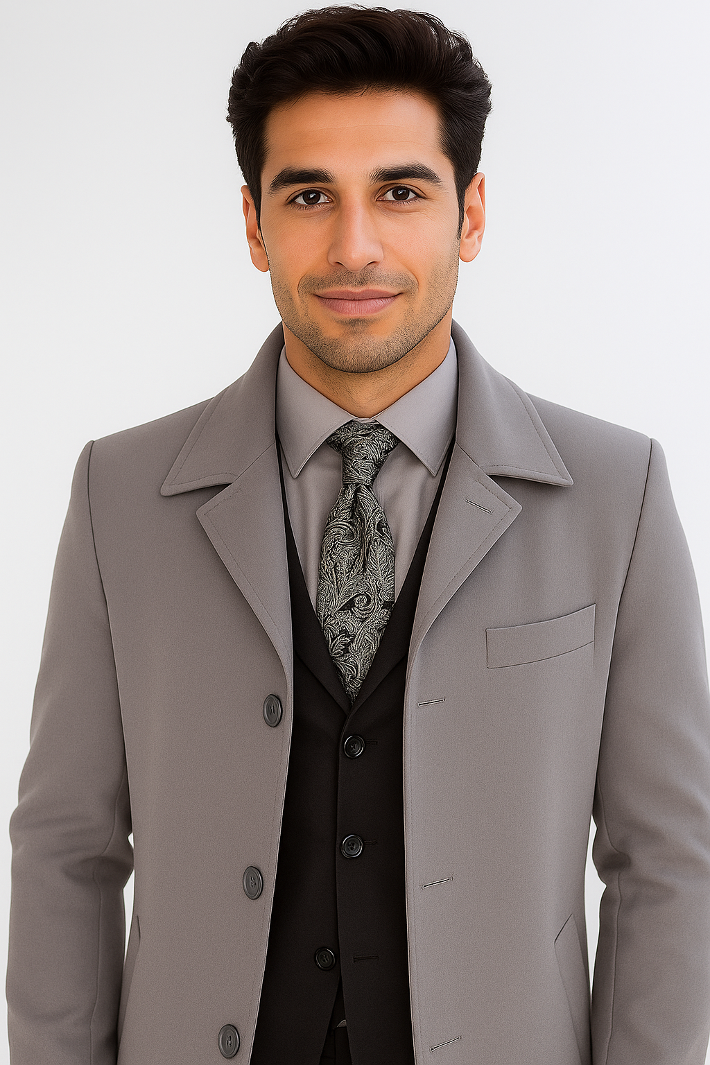 Men's Full Length Overcoat – Classic Winter Long Top Coat - Image 5