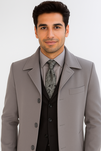 Men's Full Length Overcoat – Classic Winter Long Top Coat - Image 5
