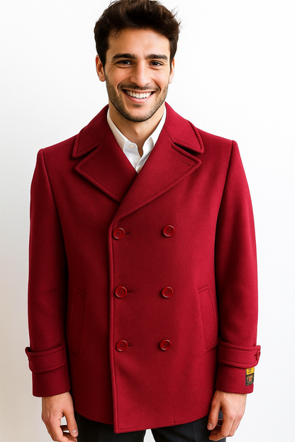 Men's Big & Tall Wool Peacoat â Classic Double Breasted Overcoat Style
