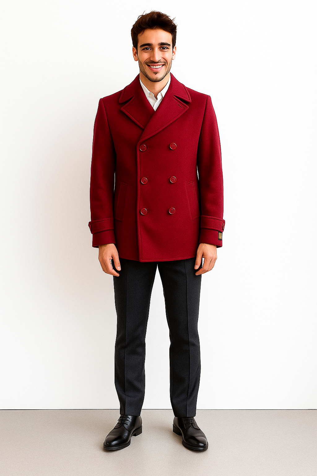 Men's Big & Tall Wool Peacoat â Classic Double Breasted Overcoat Style - Image 4
