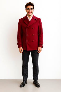 Men's Big & Tall Wool Peacoat â Classic Double Breasted Overcoat Style - Image 4