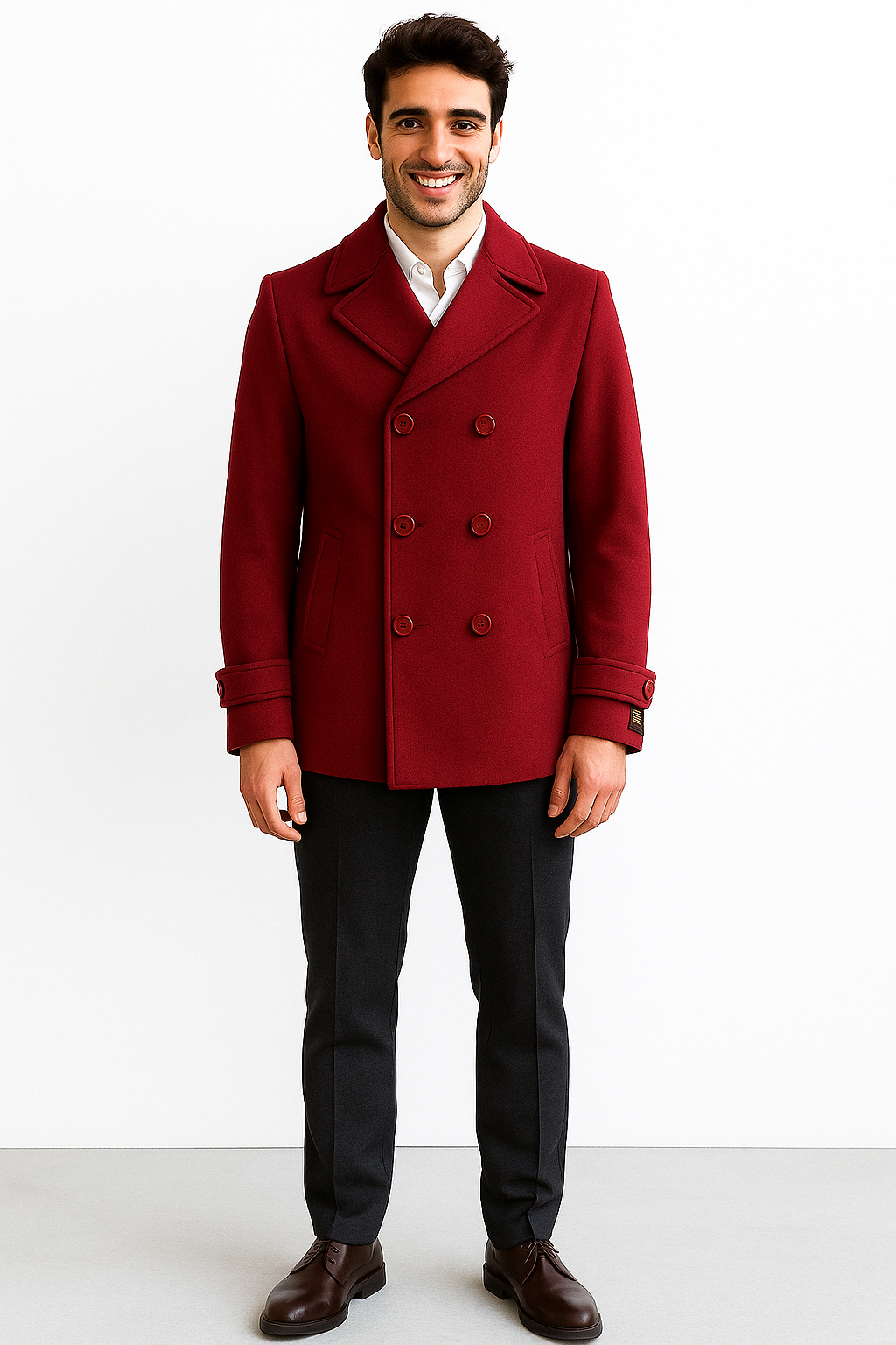Men's Big & Tall Wool Peacoat â Classic Double Breasted Overcoat Style - Image 8