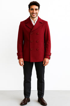 Men's Big & Tall Wool Peacoat â Classic Double Breasted Overcoat Style - Image 8