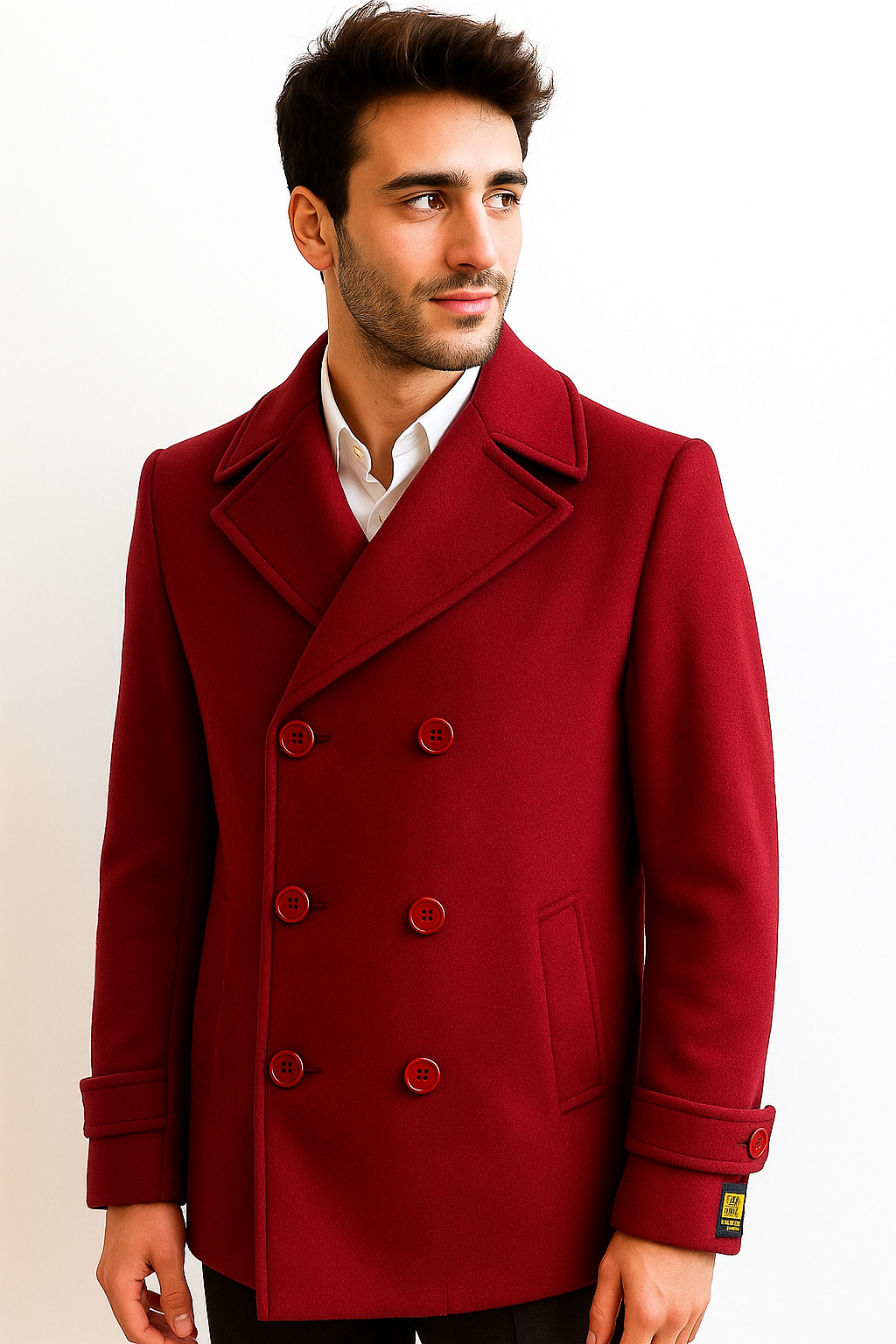 Men's Big & Tall Wool Peacoat â Classic Double Breasted Overcoat Style - Image 5