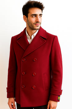 Men's Big & Tall Wool Peacoat â Classic Double Breasted Overcoat Style - Image 5