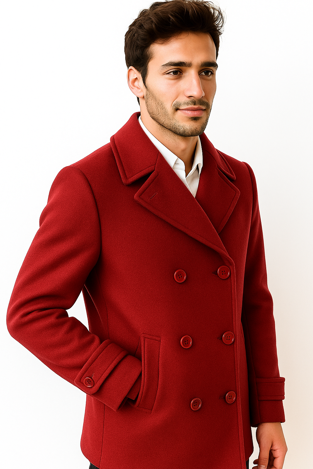 Men's Big & Tall Wool Peacoat â Classic Double Breasted Overcoat Style - Image 3