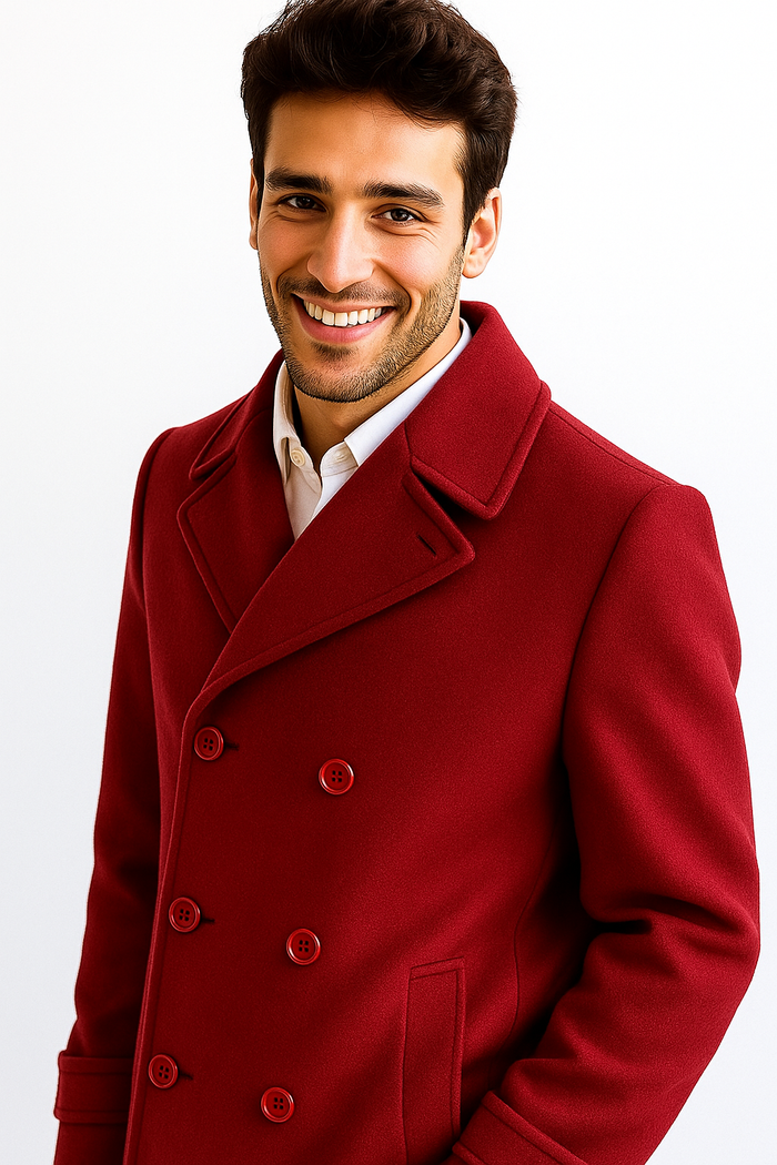 Men's Big & Tall Wool Peacoat â Classic Double Breasted Overcoat Style - Image 2