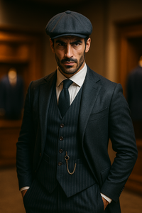 Thomas Shelby Suit - Thomas Shelby Costume + Pants + Vest + Overcoat + Hat Charcoal