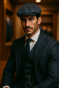 Thomas Shelby Suit - Thomas Shelby Costume + Pants + Vest + Overcoat + Hat Charcoal