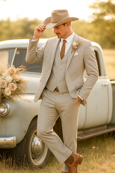 Elegant Cowboy Style Suit for Men – Perfect for Weddings & Events