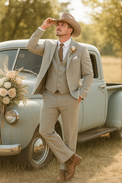 Elegant Cowboy Style Suit for Men – Perfect for Weddings & Events