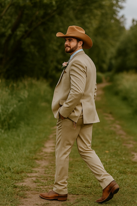 Stylish Cowboy Wedding Suit for Men – Rustic Western Elegance