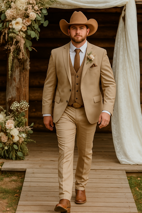 Stylish Cowboy Wedding Suit for Men – Rustic Western Elegance