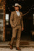 Modern Cowboy Style Suit for Men – Rustic Coffee Brown Taupe Carmel Color Western Elegance - Traje Para Hombre
