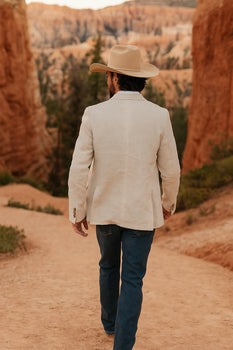 Casual Cowboy Blazer for Men – Western Style with Rustic Charm in Light Sand Tan Color - Image 2