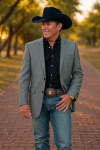 Modern Cowboy Blazer for Men – Grey Western Jacket with Style