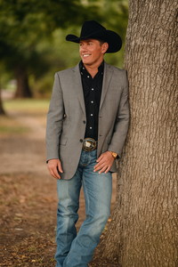 Modern Cowboy Blazer for Men – Grey Western Jacket with Style