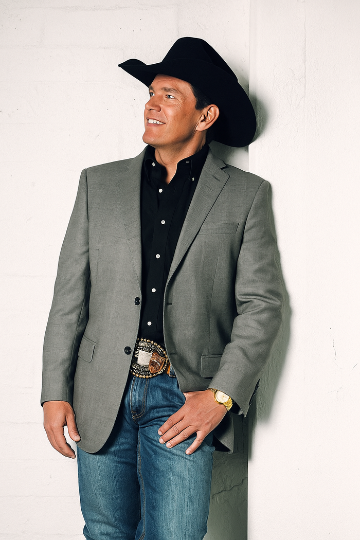Men’s Grey Western Cowboy Blazer, Modern Dress Jacket for Rodeo, Wedding and Country Style