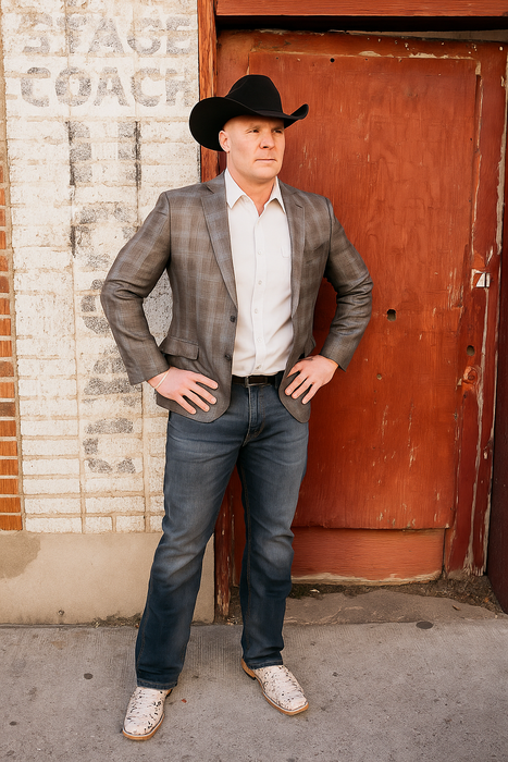 Plaid Cowboy Blazer for Men – Western Style with Rustic Elegance