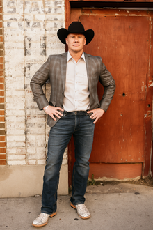 Plaid Cowboy Blazer for Men – Western Style with Rustic Elegance