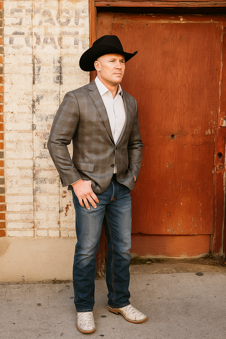 Plaid Cowboy Blazer for Men – Western Style with Rustic Elegance