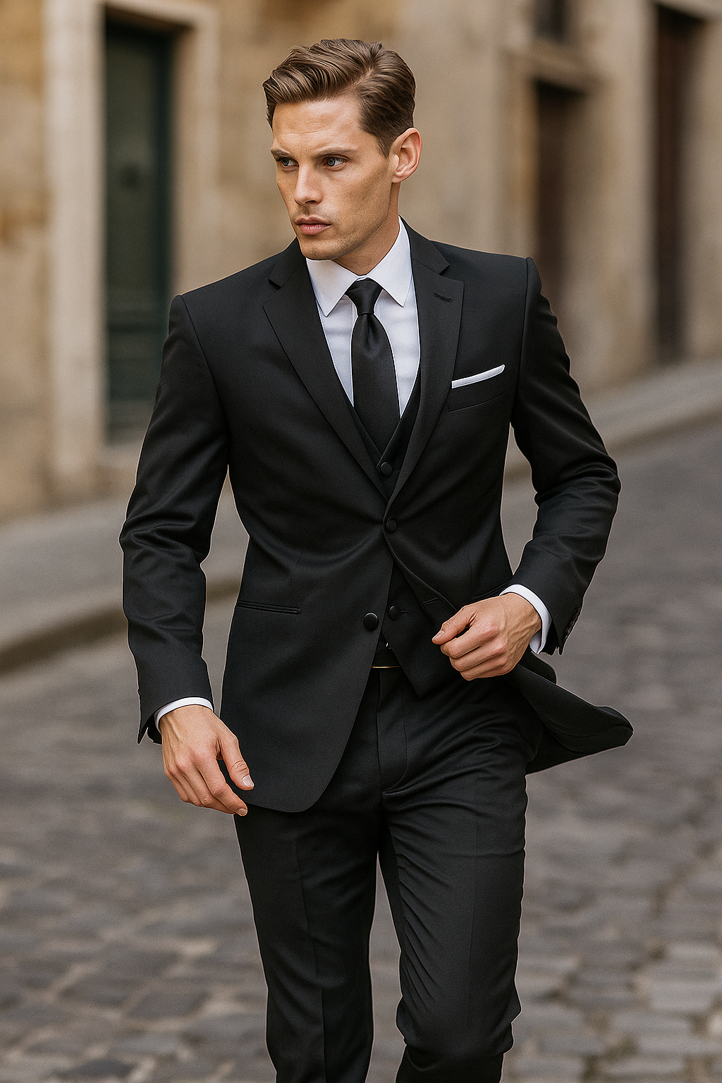 Mantoni Black Wool 2-button 2-Piece Tuxedo - Image 5
