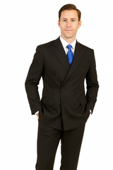 Giorgio Fiorelli Double-Breast Black Stripe Suit