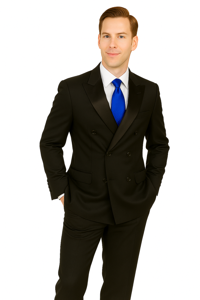 Giorgio Fiorelli Double-Breast Black Stripe Suit - Image 4